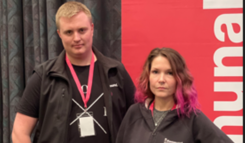 Victor Markström, företrädare Kommunal Älvsbyn/ Undersköterska på äldreboende Hanna Ling avdelningsordförande Kommunal Norrbotten/ Barnskötare på förskola